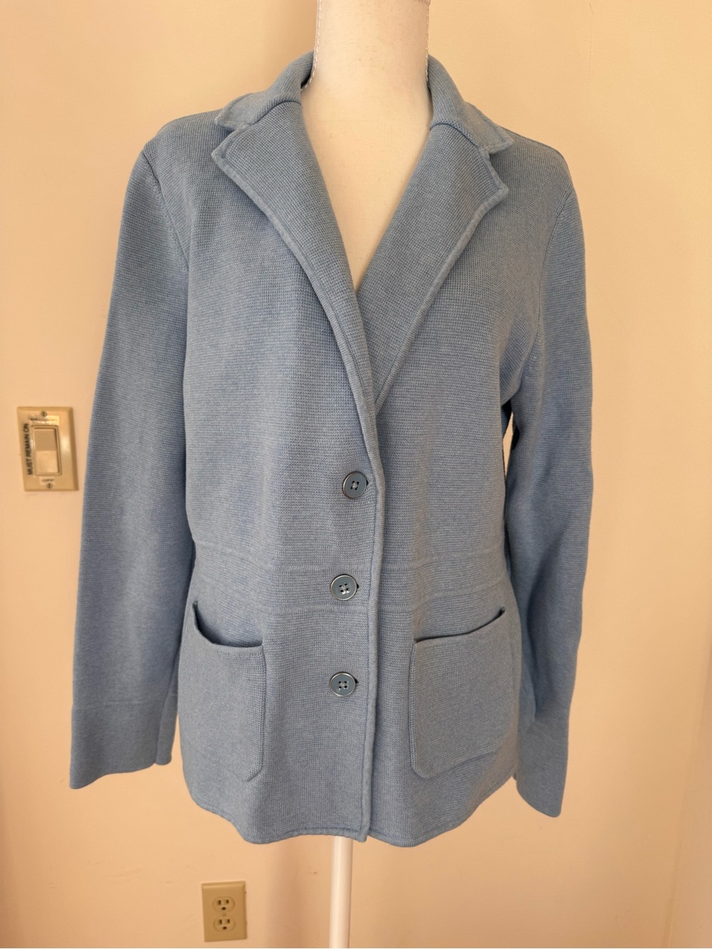 Talbots Powder Blue Knit Blazer